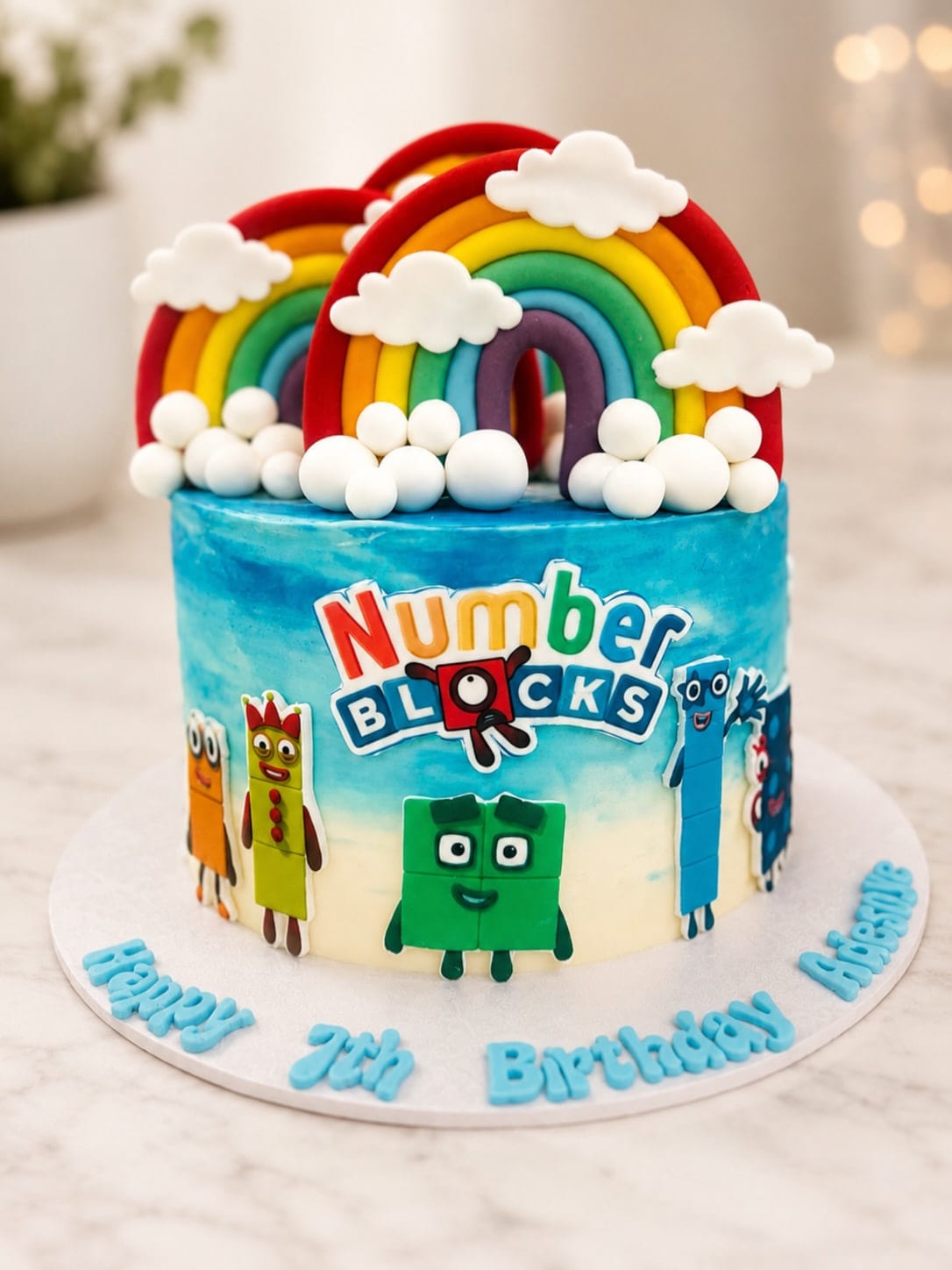 Numberblocks Rainbow Birthday Cake