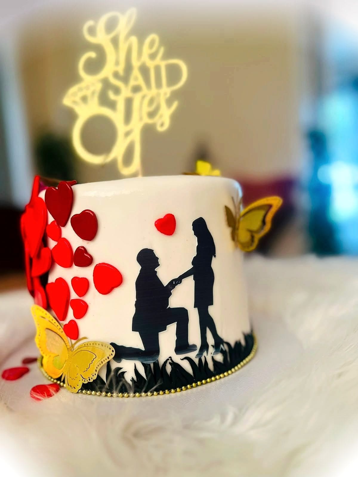 Engagement Cakes by SpongyBakes