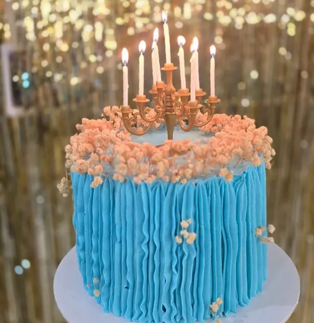 Blue Ruffle Celebration Cake